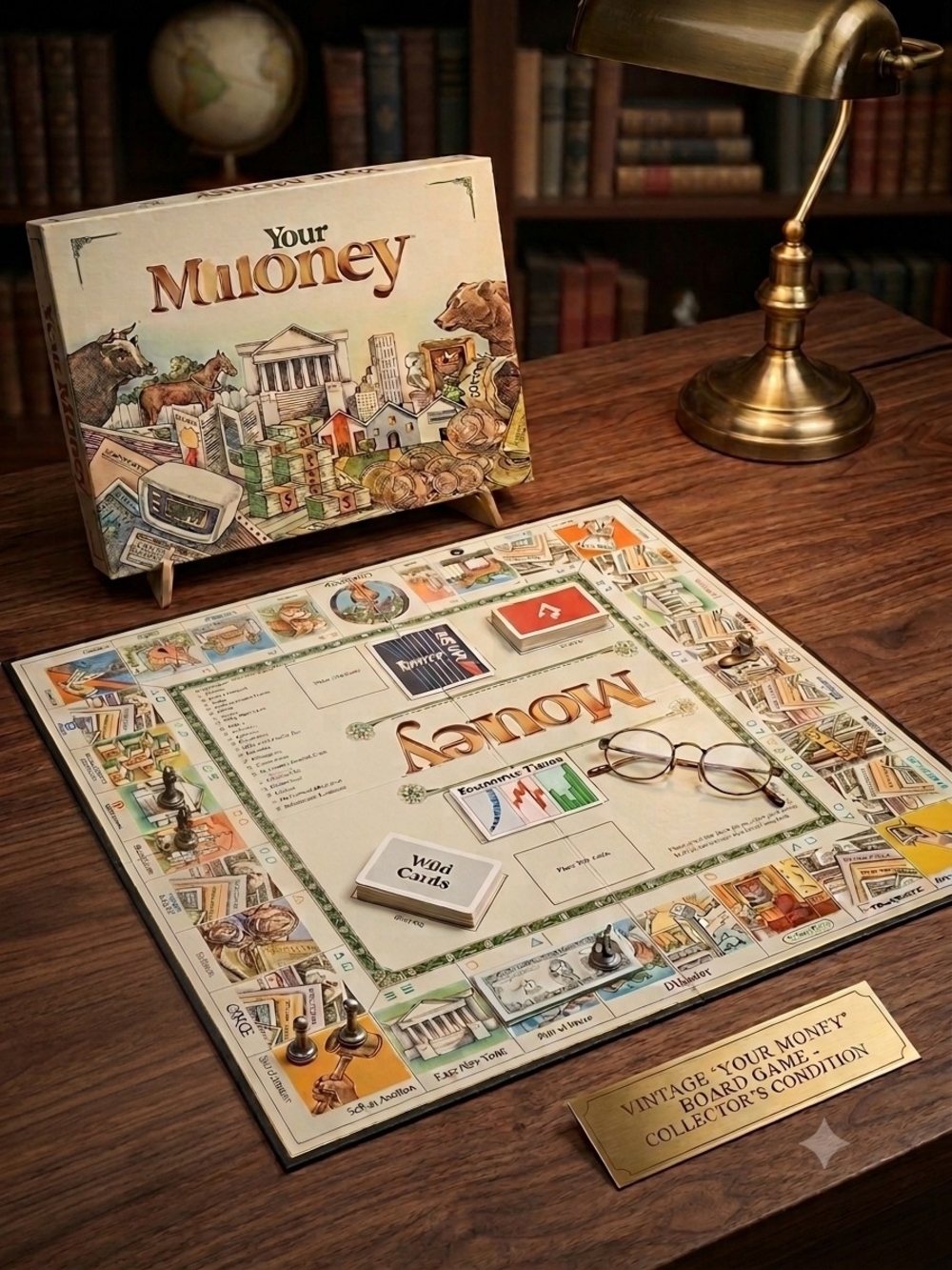 Board Game - Vintage Style Educational Family Game (Beige/Brown)